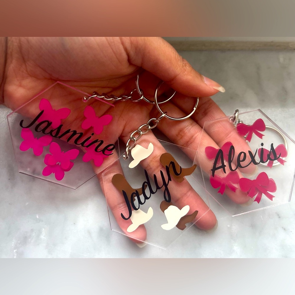Handmade Custom Acrylic Keychain (choose your design & shape) PRICE VARIES NWT